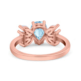 Art Deco Pear Natural Stone Cocktail Ring