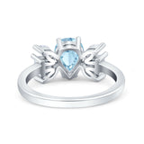 Art Deco Pear Natural Stone Cocktail Ring