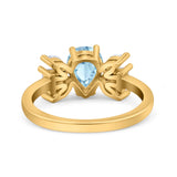 Art Deco Pear Natural Stone Cocktail Ring