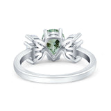 Art Deco Pear Natural Stone Cocktail Ring