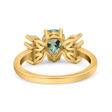Art Deco Pear Natural Stone Cocktail Ring
