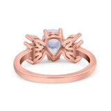 Art Deco Pear Natural Stone Cocktail Ring