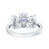 Art Deco Pear Natural Stone Cocktail Ring