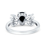 Art Deco Pear Natural Stone Cocktail Ring