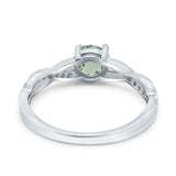 Twisted Infinity Round Natural Stone Ring