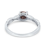 Twisted Infinity Round Natural Stone Ring