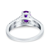 Oval Natural Stone Split Shank Ring