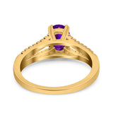 Oval Natural Stone Split Shank Ring