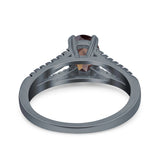 Oval Natural Stone Split Shank Ring