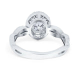 Oval Natural Stone Split Shank Twisted Ring