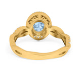 Oval Natural Stone Split Shank Twisted Ring