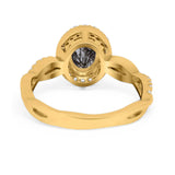 Oval Natural Stone Split Shank Twisted Ring