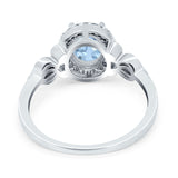 Oval Halo Split Shank Twisted Ring