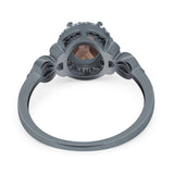 Oval Halo Split Shank Twisted Ring