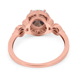 Oval Halo Split Shank Twisted Ring