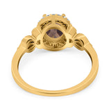 Oval Halo Split Shank Twisted Ring