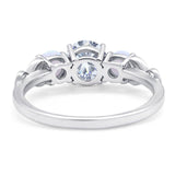 Three Stone Round Natural Stone Ring