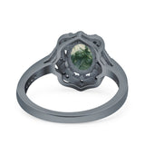 Halo Ballerina Style Oval Natural Stone