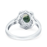 Halo Ballerina Style Oval Natural Stone