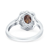 Halo Ballerina Style Oval Natural Stone
