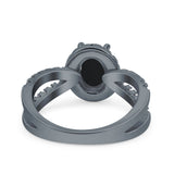 Halo Split Shank Oval Natural Stone