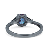 Three Stone Oval Natural Stone Trio Ring