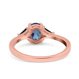 Three Stone Oval Natural Stone Trio Ring