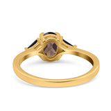 Three Stone Oval Natural Stone Trio Ring