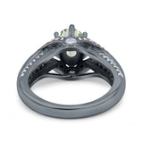 Two Tone Oval Natural Stone Ring