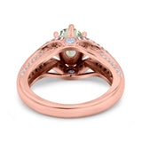 Two Tone Oval Natural Stone Ring
