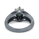 Two Tone Oval Natural Stone Ring