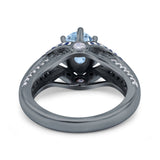 Two Tone Oval Natural Stone Ring