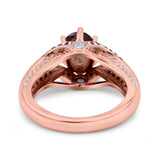 Two Tone Oval Natural Stone Ring