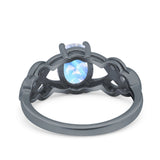 Art Deco Oval Natural Stone Trinity Ring