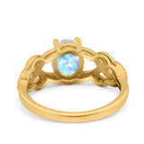 Art Deco Oval Natural Stone Trinity Ring
