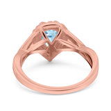 Pear Teardrop Natural Stone Twisted Ring
