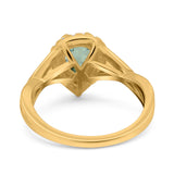 Pear Teardrop Natural Stone Twisted Ring