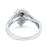 Pear Teardrop Natural Stone Twisted Ring