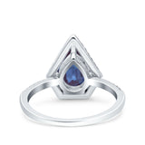 Pear Teardrop Natural Stone Halo Ring