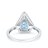 Pear Teardrop Natural Stone Halo Ring