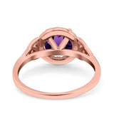 Art Deco Round Natural Stone Triquetra Ring