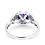 Art Deco Round Natural Stone Triquetra Ring