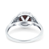 Art Deco Round Natural Stone Triquetra Ring
