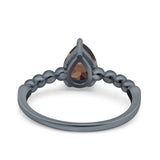 Pear Teardrop Natural Stone Solitaire Ring