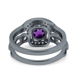 Two Piece Round Natural Stone Ring
