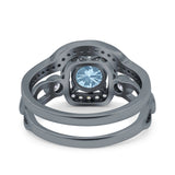 Two Piece Round Natural Stone Ring