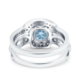 Two Piece Round Natural Stone Ring
