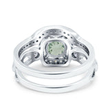 Two Piece Round Natural Stone Ring