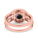 Two Piece Round Natural Stone Ring