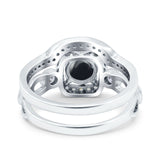 Two Piece Round Natural Stone Ring